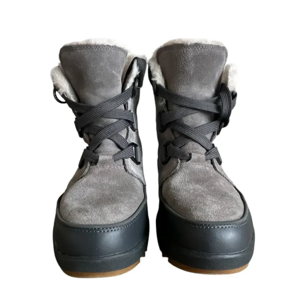Sorel Tivoli IV Boot Women's Size 9 Quarry Gray Waterproof Suede Faux Fur